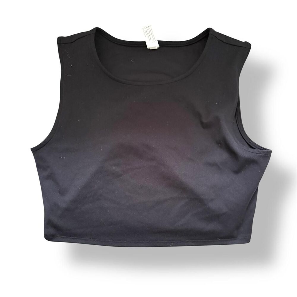 Yogalicious Women’s Black Cropped Tank Top Size Large Athleisure